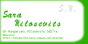 sara milosevits business card